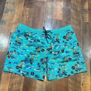 Tropical Corona  Print Swim Shorts 2X (3280)